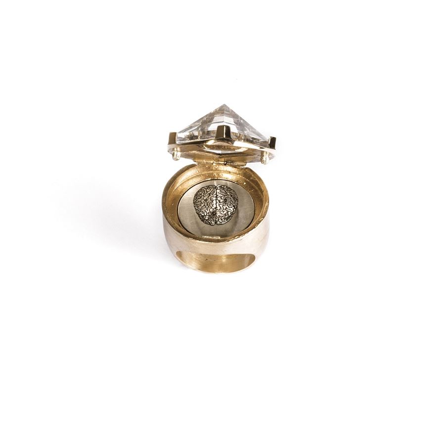 Openable 'Entropia' ring with brain ENTROPIA | AN APRIB CERVELLOBRO AG